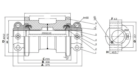 EC290 Track roller