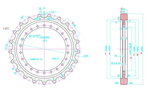 Sprocket for Volvo EC210 Excavator